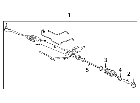 2004 Cadillac CTS P/S Pump & Hoses, Steering Gear & Linkage Boot Kit, Steering Gear Diagram for 89047662