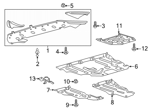 2018 Ford Edge Radiator Support - Under Cover & Splash Shields Front Deflector Diagram for FT4Z-8310-D