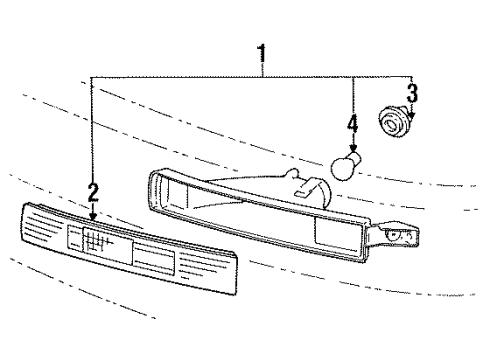1991 Lexus LS400 Bulbs Lamp Assy, Front Turn Signal, LH Diagram for 81520-59015