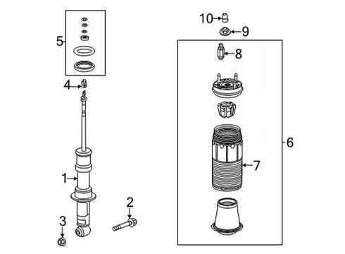 2022 GMC Yukon XL Struts & Components - Rear Air Valve Diagram for 84741587