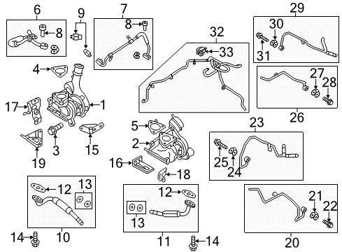 2015 Ford Taurus Turbocharger Turbocharger Diagram for CJ5Z-6K682-F