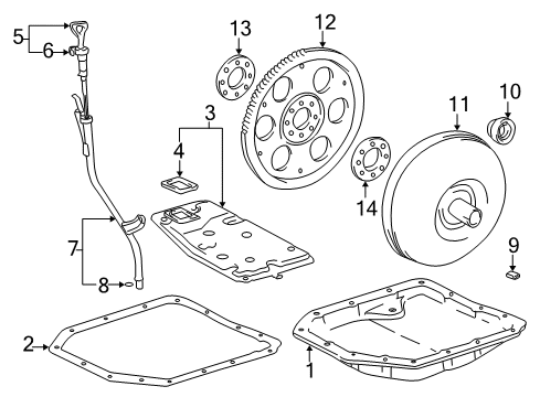 1998 Toyota Camry Automatic Transmission Transmission Pan Diagram for 35106-32012