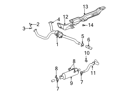 2002 Dodge Ram 1500 Exhaust Components, Exhaust Manifold Exhaust Manifold Diagram for 53032064AB