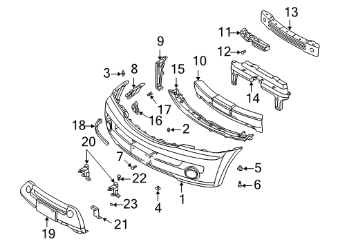 2003 Kia Sorento Front Bumper FASTENER Diagram for MBF6750033