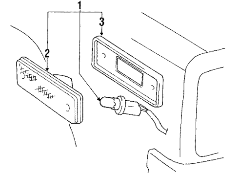 1986 Toyota MR2 Rear Lamps - Side Marker Lamps Lens, Rear Side Marker Lamp, LH Diagram for 81761-17010