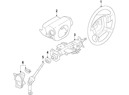 2020 Infiniti QX60 Steering Column & Wheel, Steering Gear & Linkage Cover Set-Steering Column Diagram for 48470-3JA0A