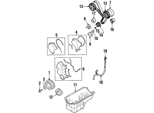 1995 Dodge Avenger Engine Parts, Mounts, Cylinder Head & Valves, Camshaft & Timing, Oil Pan, Oil Pump, Crankshaft & Bearings, Pistons, Rings & Bearings Pin Diagram for MF472571