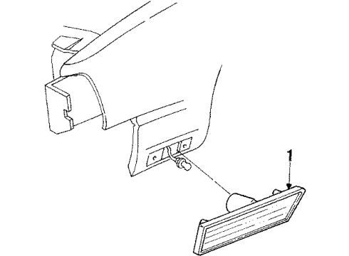 1990 Oldsmobile Cutlass Calais Front Lamps - Side Marker Lamps Lamp Asm-Front Side Marker Diagram for 918671