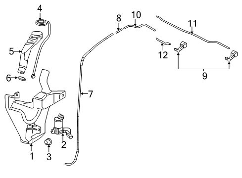 2012 Honda Civic Wiper & Washer Components Tube (890MM) Diagram for 76899-TR0-A01