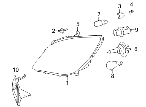 2009 Dodge Sprinter 2500 Headlamps Socket-Lamp Diagram for 5133959AA