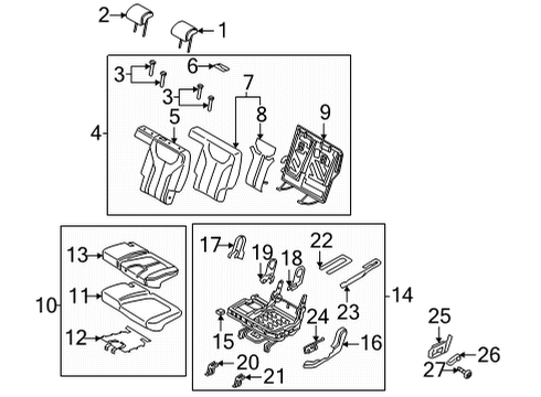2021 Hyundai Santa Fe Rear Seat COVER-2ND CUSH OTR O/S, LH Diagram for 89193-S1200-NNB