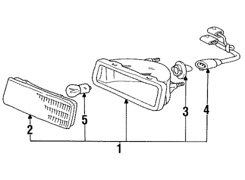 1991 Lexus ES250 Signal Lamps Lens, Front Turn Signal Lamp, RH Diagram for 81511-32140
