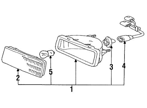 1991 Lexus ES250 Signal Lamps Lamp Assy, Front Turn Signal, LH Diagram for 81520-32140