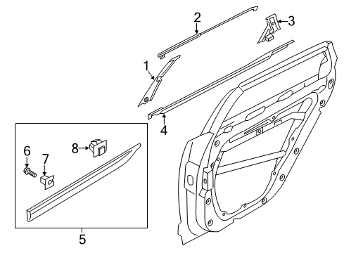 2017 Kia Cadenza Exterior Trim - Rear Door GARNISH Assembly-Rear Door F Diagram for 83260F6000