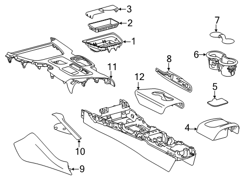 2022 Toyota GR Supra Center Console Tray Diagram for 58804-WAA05