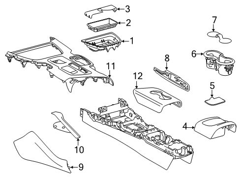 2022 Toyota GR Supra Center Console Cup Holder Diagram for 55620-WAA01