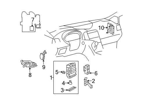 2011 Toyota Venza Electrical Components Junction Block Lower Cover Diagram for 82672-0T011