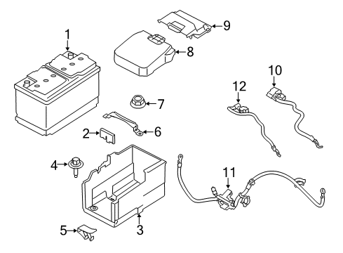 2014 Ford Transit Connect Battery Positive Cable Diagram for DV6Z-14300-F