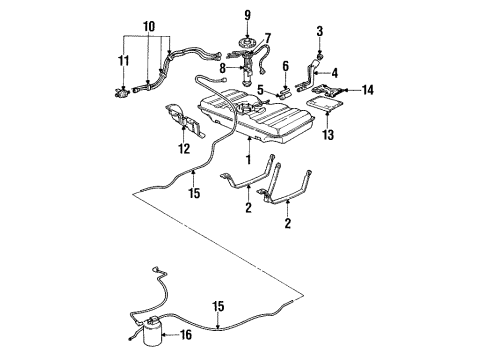 1994 Chevrolet Impala Fuel System Components Filter, Fuel Diagram for 25121978