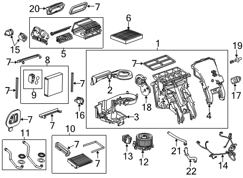 2017 Buick Verano HVAC Case Blower Motor Diagram for 23253380