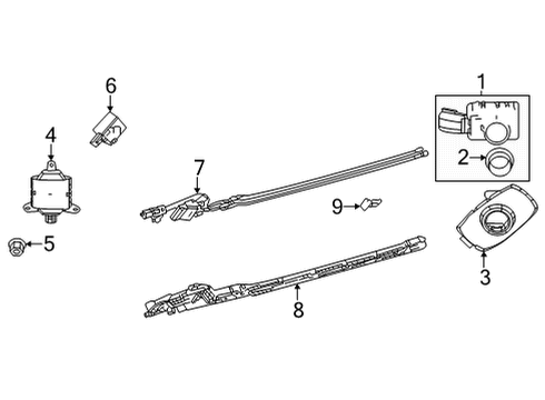 2021 Toyota Highlander Parking Aid Park Sensor Diagram for 89341-33220-B9