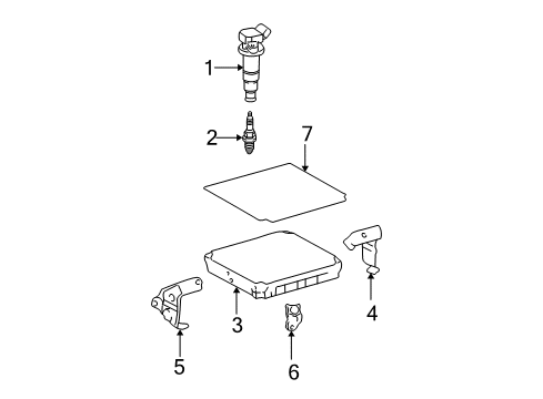 2003 Toyota Corolla Ignition System ECM Diagram for 89666-02154