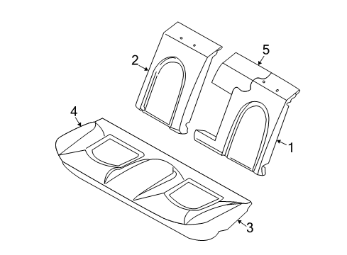 2002 Dodge Intrepid Rear Seat Components Rear Seat Cushion Diagram for UF981L5AA