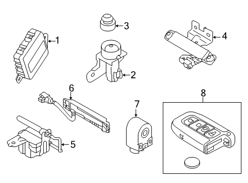 2017 Kia Cadenza Anti-Theft Components Smart Key Fob Diagram for 95440F6000