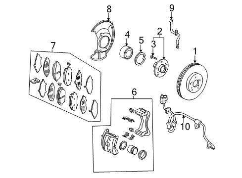 2008 Honda Ridgeline Anti-Lock Brakes Splash Guard, Front Diagram for 45255-SJC-A00