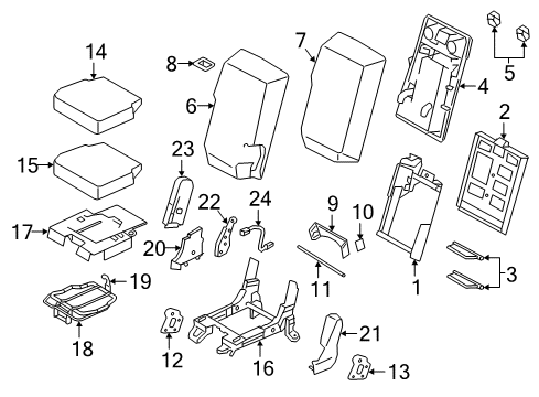 2018 Nissan Titan Front Seat Components Frame Assembly - Front Seat Cushion, Center Diagram for 87771-EZ10A