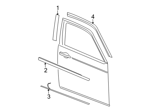 2005 Dodge Magnum Exterior Trim - Front Door WEATHERSTRIP-Front Door Belt Diagram for 4805997AE