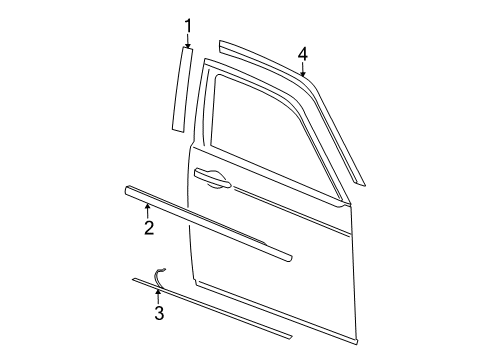 2005 Dodge Magnum Exterior Trim - Front Door Molding-Front Door Diagram for 5179248AB