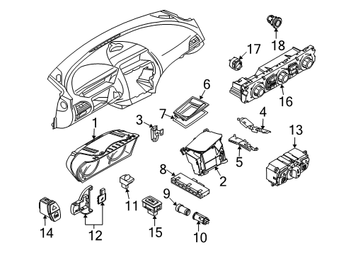 2008 BMW M6 Cluster & Switches Head-Up Display Diagram for 62309190873