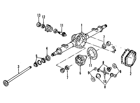 1999 GMC Yukon Rear Axle, Differential, Propeller Shaft Gear Set, Differential Ring & Drive Pinion Diagram for 12471290
