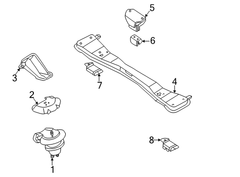2002 Infiniti QX4 Engine & Trans Mounting Engine Mounting Bracket, Right Diagram for 11232-4W002