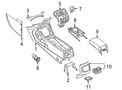 2017 Chrysler 200 A/C & Heater Control Units CUPHOLDER-Console Mounted Diagram for 1YV311AAAB