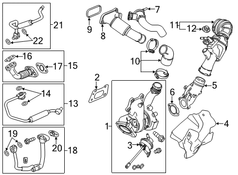 2014 Cadillac CTS Turbocharger Air Outlet Tube Diagram for 22844633