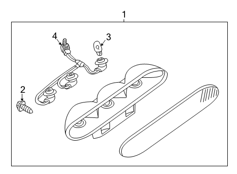 2004 Nissan Xterra Bulbs Lamp Assembly-Stop Diagram for 26590-7Z000