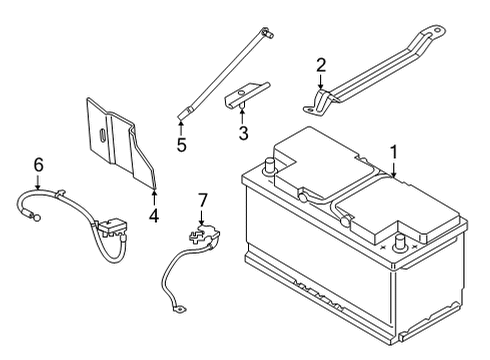 2021 BMW 840i Gran Coupe Battery - Chassis Electrical BATTERY CABLE POSITIVE, BELO Diagram for 61129494998