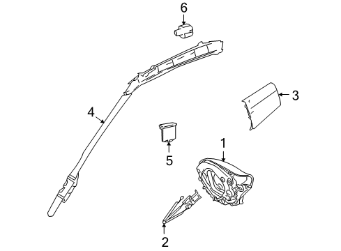 2007 Dodge Sprinter 3500 Air Bag Components Sensor-Side AIRBAG Impact Diagram for 68013424AA