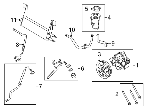2012 Ford F-250 Super Duty P/S Pump & Hoses, Steering Gear & Linkage Lower Return Line Diagram for BC3Z-3A713-L