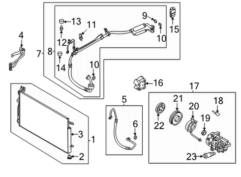 2022 Hyundai Santa Cruz A/C Condenser, Compressor & Lines TUBE ASSY-SUCTION & LIQUID Diagram for 97775-K5000