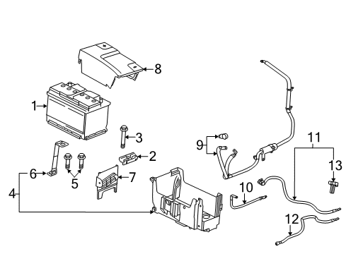 2019 Chevrolet Impala Battery Positive Cable Diagram for 23202765