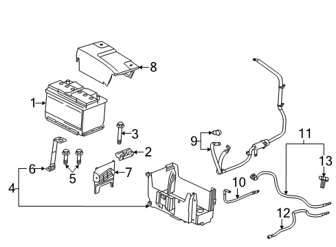 2016 Chevrolet Impala Battery Tray Asm-Battery Diagram for 23149272