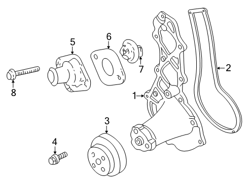 2000 Dodge Dakota Water Pump Gasket Pkg-Water Pump Diagram for 5010956AB