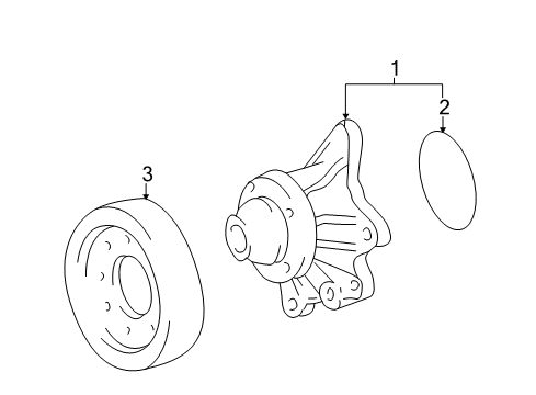 2005 Pontiac Vibe Cooling System, Radiator, Water Pump, Cooling Fan Pulley, Water Pump Diagram for 88969593