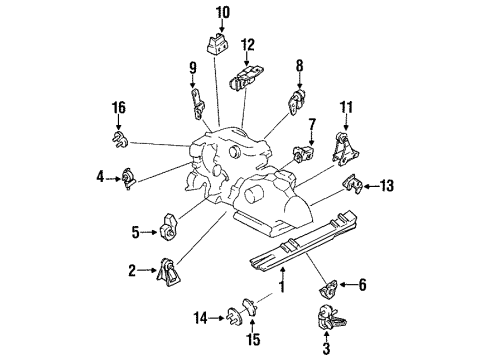 1993 Nissan Maxima Engine & Trans Mounting Engine Mounting Support, Left Diagram for 11253-85E00