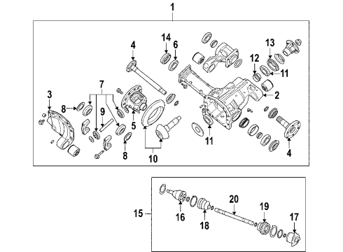 2006 Infiniti QX56 Front Axle, Axle Shafts & Joints, Differential, Drive Axles, Propeller Shaft FLANGE Assembly Side Diagram for 38230-8S110