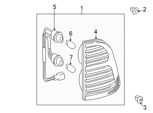 2000 Lexus LX470 Bulbs Cord, Rear Lamp Diagram for 81585-60040