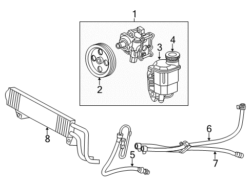 2013 Ram 2500 P/S Pump & Hoses, Steering Gear & Linkage Hose-Power Steering Return Diagram for 5154825AC